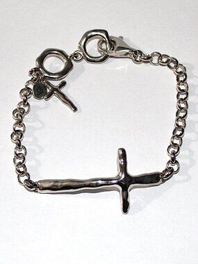 Silpada In Good Faith Sterling Silver Cross Bracelet 8 Inches